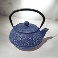 Ceainic din fontă Hanabi, albastru-argintiu (1,0 l)