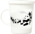 Ceașcă de ceai alb cu sită ceramică Model panda