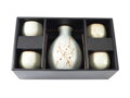 Set de sake albastru pal cu motive sakura (pentru 4 persoane)
