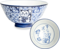 Set de boluri japoneze motiv pisică fericită cu bețișoare 4pcs