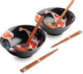 Set boluri de porțelan pentru ramen Koi 21cm