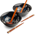 Set boluri de porțelan pentru ramen Anemone Blue 21cm