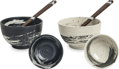 Set de boluri japoneze bej-negru (pentru 2 persoane)