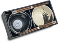Set de boluri japoneze bej-negru (pentru 2 persoane)