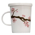 Ceașcă de ceai alb cu filtru ceramic model Sakura