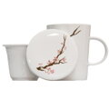 Ceașcă de ceai alb cu filtru ceramic model Sakura