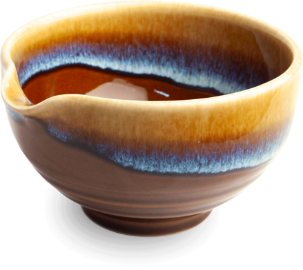 Bol matcha de porțelan Katakuchi maro 12,5cm