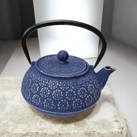 Ceainic din fontă Hanabi, albastru-argintiu (1,0 l)