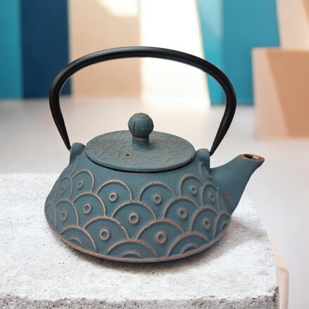 Ceainic din fontă Seigaiha, petrol (0,8 l)