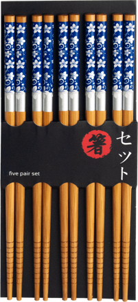 Čínske paličky set 5 párov s kvetmi