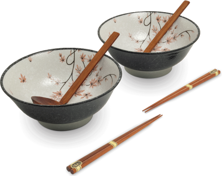 Ramen set de 2 boluri Maple leaf 22cm EDO JAPAN