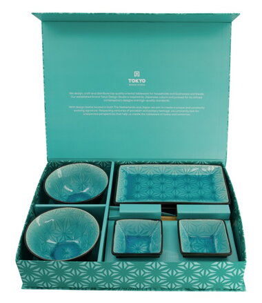 Set sushi și boluri pentru 2 persoane model stea verde TOKYO
