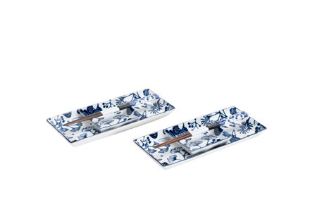 Set sushi pentru 2 persoane flori japoneze albastre TOKYO