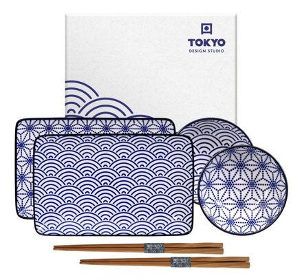 Set sushi pentru 2 persoane model albastru TOKYO