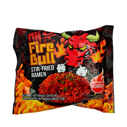 Tăiței iuți cu aromă de vită Fire Bull 137,8g