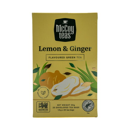 Ceai verde cu aromă de lămâie și ghimbir 30g (1,5g x 20 buc)