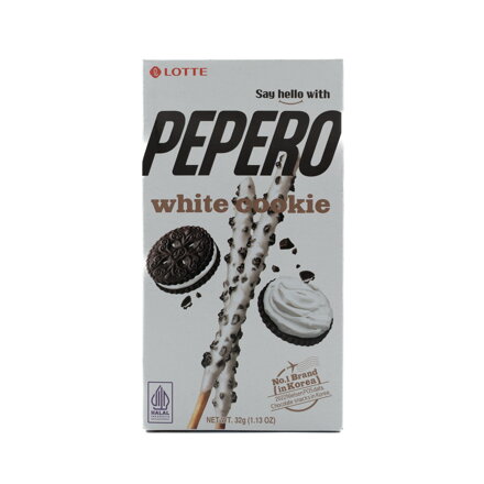 Batoane Pepero cu ciocolată albă și prăjituri Lotte 32g