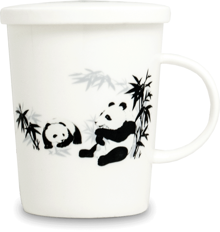 Ceașcă de ceai alb cu sită ceramică Model panda Ceașcă de ceai alb cu sită ceramică Model panda