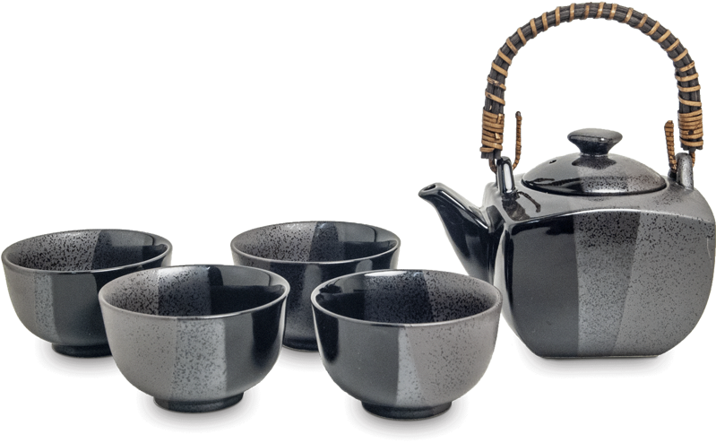 Set de ceai gri-negru (pentru 4 persoane)