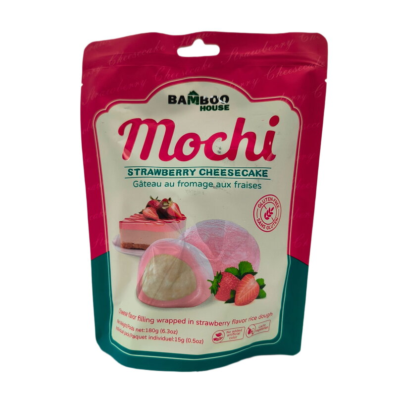 Prăjiturele de orez Mochi Cheesecake cu căpșuni 180g